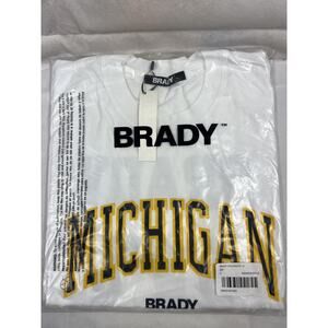 Tom Brady Brand Shirt Men's Small White Michigan #10 Cotton NCAA Collegiate NWT